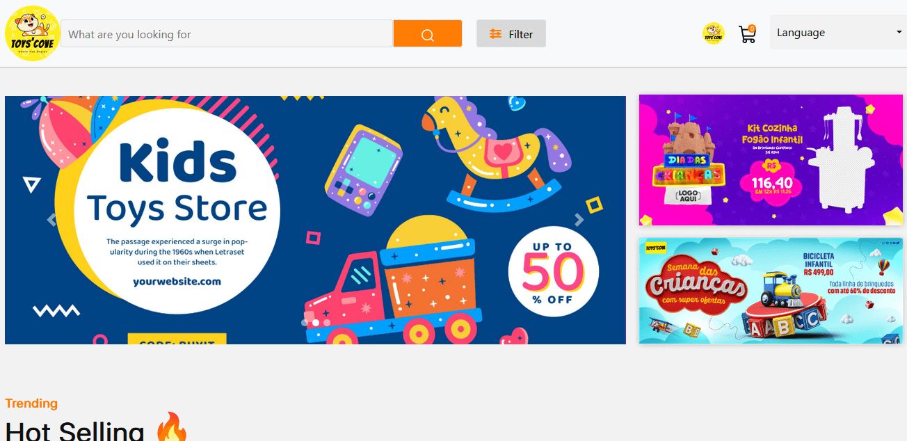 Toys Cove - Ecommerce Platform for Especially Kids Products